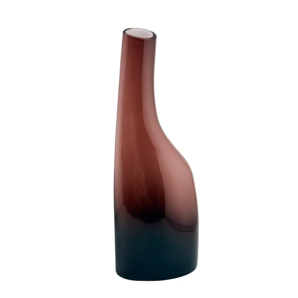 IKEA Okkso Cased Glass Bud Vase Modernist Minimalist Plum Ombre 1990 Vintage